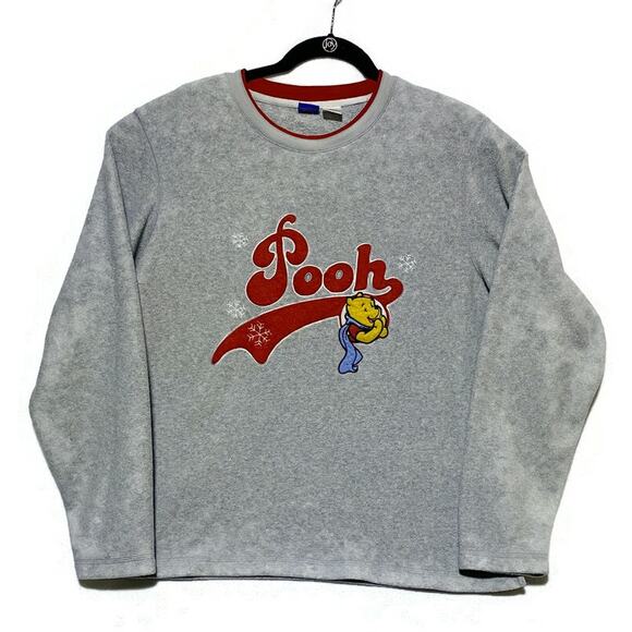 Disney Pullover Sweater Women's Extra Large Gray Long Sleeve Winnie the Pooh - Picture 1 of 6